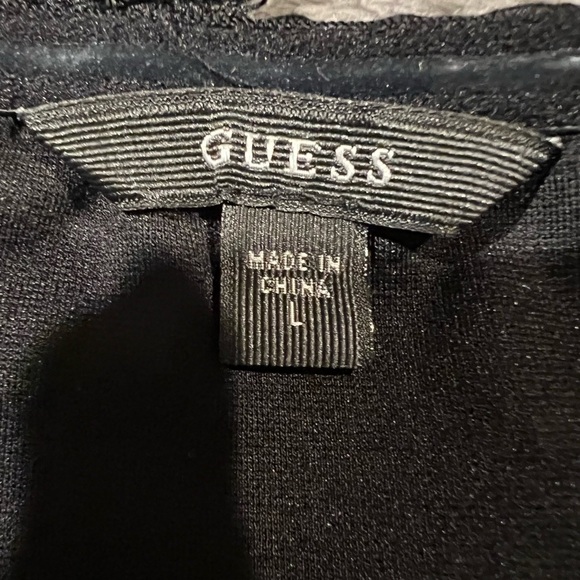 GUESS BLACK LACE V-BACK MIDI DRESS SIZE Large - Picture 9 of 12